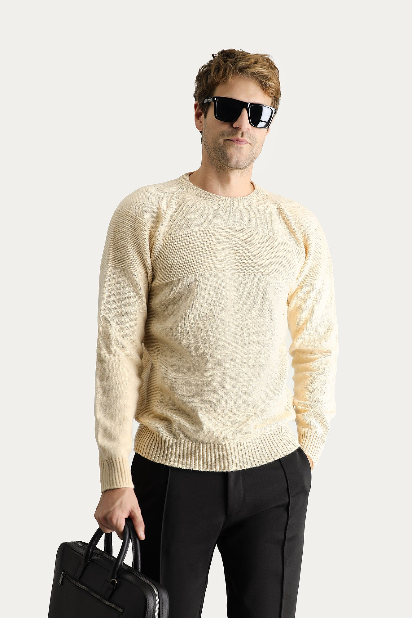 Wool-blend rib-knit sweater